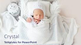  Presentation with baby sleeping - Colorful presentation theme enhanced with sweet-newborn-baby-boy-sleeping backdrop and a sky blue colored foreground