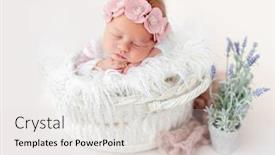  Presentation with baby girl - Amazing presentation theme having sweet-newborn-baby-girl-resting backdrop and a light gray colored foreground