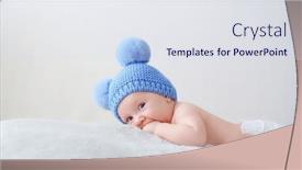  Presentation with infant - PPT theme enhanced with sweet-newborn-baby background and a sky blue colored foreground