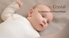  Presentation with old clothes - Presentation design consisting of sweet-newborn-boy-lies background and a coral colored foreground