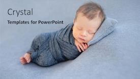  Presentation with newborn - Slide deck with sweet-newborn-sleeping background and a light blue colored foreground