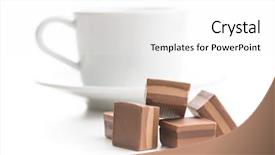  Presentation with coffee cup - Colorful PPT layouts enhanced with sweet nougat pralines and coffee backdrop and a white colored foreground