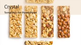  Presentation with nut - Amazing PPT layouts having sweet nut bars with honey backdrop and a yellow colored foreground