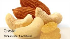  Presentation with nuts - Slides with sweet nuts and fruit background and a yellow colored foreground