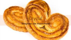  Presentation with pastries - PPT theme having sweet pastries on white background background and a gold colored foreground