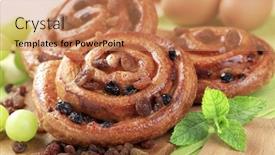  Presentation with pastries - Presentation design consisting of sweet-pastries background and a coral colored foreground