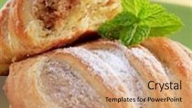  Presentation with sweet pastry - Amazing presentation theme having sweet pastry rolls with nut filling backdrop and a coral colored foreground