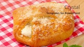  Presentation with pastry cream - Amazing slide deck having sweet pastry with cream cheese filling backdrop and a yellow colored foreground