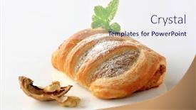  Presentation with sweet pastry - Cool new PPT theme with sweet pastry backdrop and a sky blue colored foreground