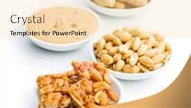  Presentation with peanut butter - Slide deck consisting of sweet-peanut-brittle-peanuts background and a lemonade colored foreground