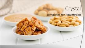  Presentation with peanut butter - PPT layouts with sweet-peanut-brittle-peanuts background and a lemonade colored foreground