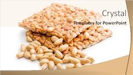  Presentation with peanut - Slide set consisting of sweet-peanut-brittle-tasty-peanuts background and a lemonade colored foreground