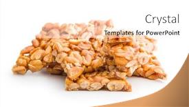  Presentation with peanut - Presentation having sweet-peanut-brittle-tasty-peanuts background and a white colored foreground