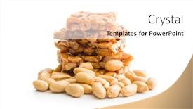  Presentation with peanut - Slide set enhanced with sweet-peanut-brittle-tasty-peanuts background and a white colored foreground