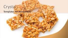  Presentation with peanut - Presentation design with sweet-peanut-brittle-tasty-peanuts background and a yellow colored foreground