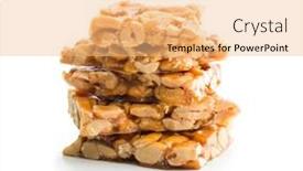  Presentation with peanut - PPT layouts having sweet-peanut-brittle-tasty-peanuts background and a coral colored foreground