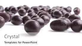  Presentation with peanuts - Cool new slides with sweet peanuts in chocolate on white background backdrop and a white colored foreground