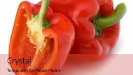  Presentation with pepper - Amazing slide deck having sweet pepper isolated on white background backdrop and a red colored foreground