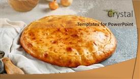  Presentation with nuts - PPT theme with sweet-pie-with-apple-nuts background and a yellow colored foreground