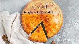  Presentation with homemade pastry apple pie pies - Slide deck having sweet-pie-with-apple-nuts background and a light gray colored foreground