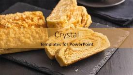  Presentation with cutting board - Presentation theme consisting of sweet-pie-with-nut-flavor background and a  colored foreground