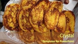  Presentation with sweet - PPT layouts consisting of sweet pieces of toasted bread background and a  colored foreground