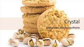 Presentation with pistachio texture nuts green fresh - Slide deck with sweet pistachio cookies and pistachio background and a  colored foreground