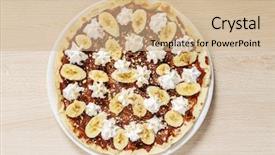  Presentation with pizza pasta dough for bread - Beautiful theme featuring sweet pizza with chocolate paste backdrop and a coral colored foreground