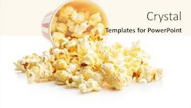  Presentation with popcorn - Presentation consisting of sweet-popcorn-in-striped-paper background and a blonde colored foreground