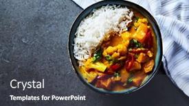  Presentation with cauliflower - Presentation theme with sweet-potato-and-cauliflower-curry background and a dark gray colored foreground