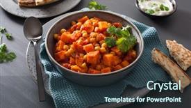  Presentation with chickpea - PPT layouts with sweet potato and chickpea curry background and a tawny brown colored foreground