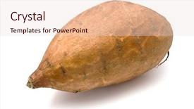  Presentation with sweet potato - Theme enhanced with sweet potato closeup on white background and a lemonade colored foreground