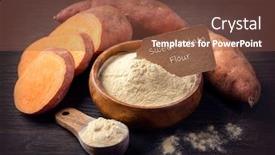  Presentation with sweet potato - Presentation theme consisting of sweet-potato-flour background and a tawny brown colored foreground