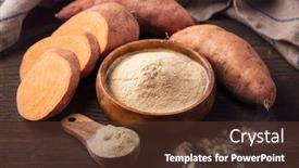  Presentation with potato - PPT theme with sweet-potato-flour background and a tawny brown colored foreground