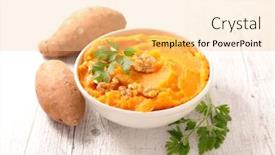  Presentation with sweet potato - Colorful presentation theme enhanced with sweet potato mixed mashed sweet backdrop and a blonde colored foreground