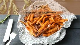  Presentation with sweet potato - Amazing PPT layouts having sweet-potato-sticks-on-foil backdrop and a coral colored foreground