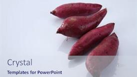  Presentation with potatoe - Theme having sweet-potatoe-on-the-white background and a sky blue colored foreground