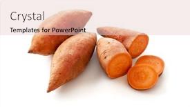  Presentation with sweet - Beautiful slides featuring sweet-potatoes-whole-and-halved backdrop and a lemonade colored foreground