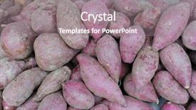  Presentation with sweet potato - Amazing slide deck having sweet potatoes backdrop and a gray colored foreground