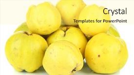  Presentation with sweet - Presentation design featuring sweet quinces isolated on white background and a blonde colored foreground