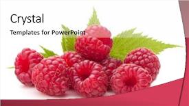  Presentation with sweet - Slide set having sweet raspberry isolated on white background and a white colored foreground