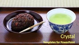  Presentation with rice cake - Amazing PPT layouts having sweet red bean past backdrop and a wine colored foreground