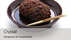  Presentation with rice cake - Colorful PPT layouts enhanced with sweet red bean past backdrop and a light gray colored foreground