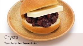  Presentation with japanese food - Slides with sweet-red-bean-paste background and a coral colored foreground