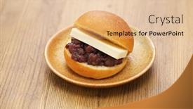  Presentation with food red - Theme consisting of sweet-red-bean-paste background and a lemonade colored foreground