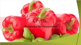  Presentation with sweet basil - Beautiful PPT layouts featuring sweet red pepper and basil leaves still life isolated on white background cutout backdrop and a red colored foreground