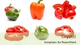  Presentation with pepper - Theme consisting of sweet-red-pepper-isolated background and a soft green colored foreground