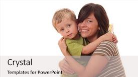  Presentation with reward - PPT theme with sweet reward from mother - mother and 3-4 years old son isolated on white background and a lemonade colored foreground