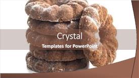  Presentation with flavor - PPT theme consisting of sweet-rings-cookies-biscuits background and a tawny brown colored foreground