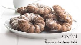 Presentation with flavor - Beautiful PPT layouts featuring sweet-rings-cookies-biscuits backdrop and a light gray colored foreground